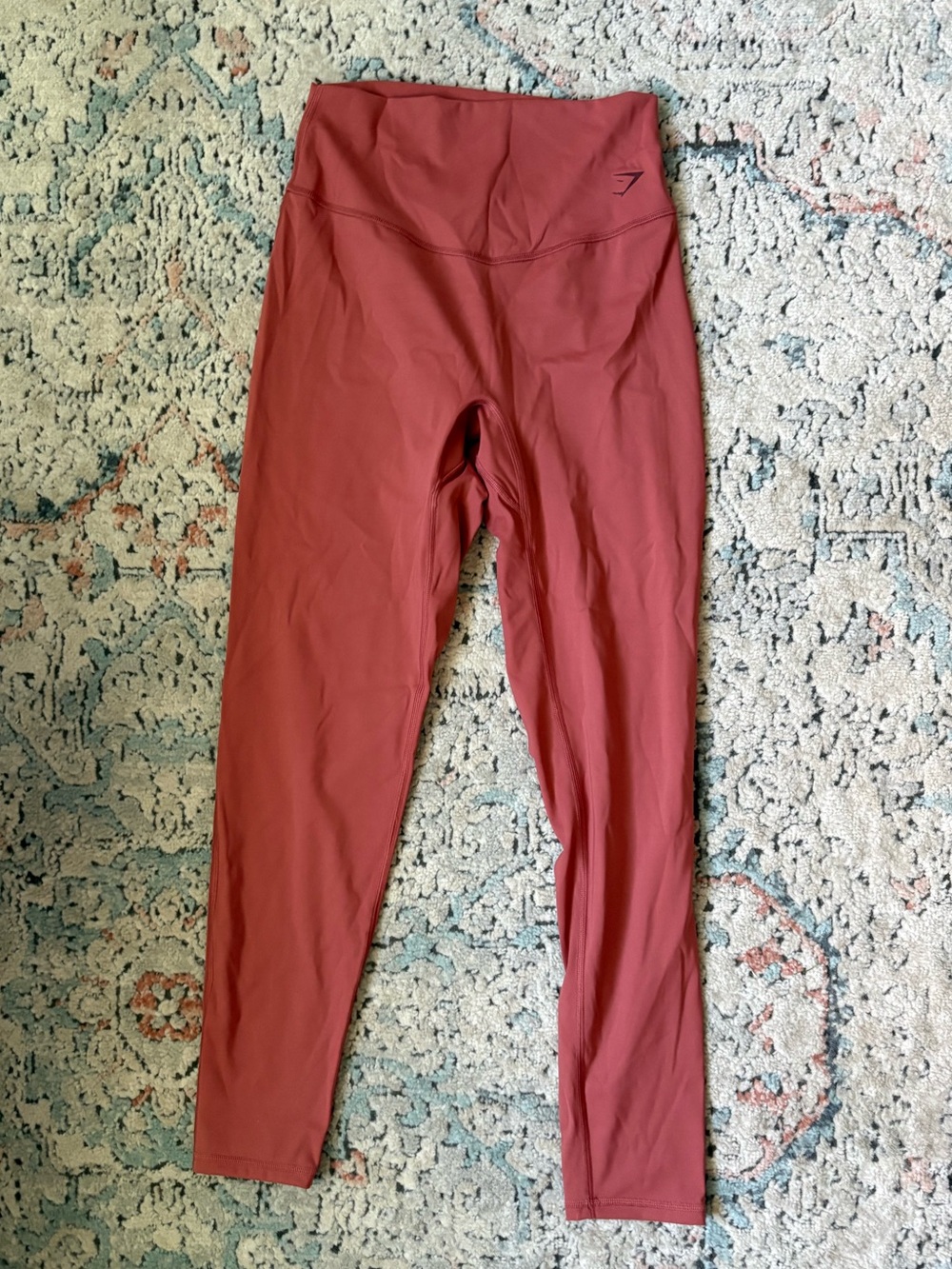 Gymshark Kids' Rust Red High-Rise Active Leggings
